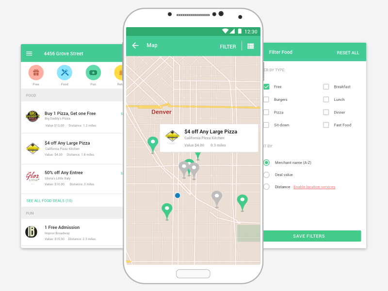 Android Material Design coupons phone mobile design material android