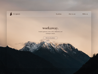 Workaway branding cabins creative inspiration marketing nature site ui workway