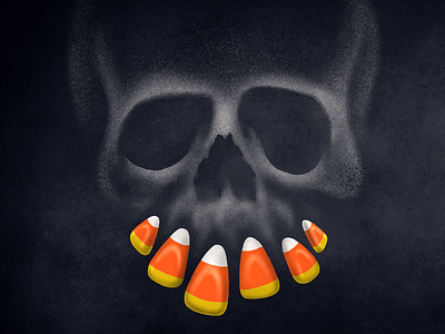 Skulltober 02 branding candy design halloween identity illustration inktober logo procreate skull spooky