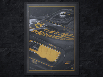 Rise: Noir america automotive black and gold digital art firebird illustrator muscle car photoshop pontiac poster trans am wacom cintiq