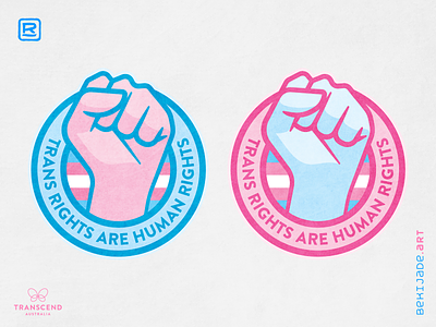 Trans Rights - Colour adobe blue charity fist graphic design illustration illustrator lgbt minimal pink pride transgender vector
