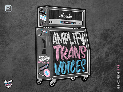 Amplify Trans Voices activism amplifier design gender illustration lgbt music proud punk rock trans transgender vector