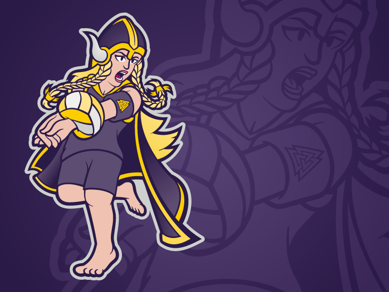 Vicbeach Vikings - Female Mascot athletic australia custom design illustration mascot sports viking volleyball