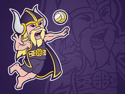 Vicbeach Vikings - Male Mascot athletic australia custom design illustration mascot sports viking volleyball