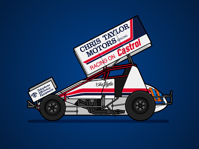 410 Sprintcar Retro Livery - Chris Taylor australia illustration livery motorsport poster racing sports sprintcar