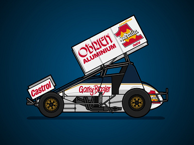 410 Sprintcar Retro Livery - Garry Brazier australia illustration livery motorsport poster racing sports sprintcar