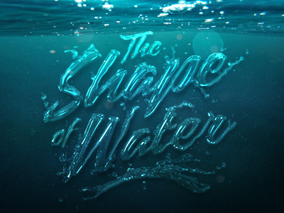 The shape of water graphic lettering of shape the type typo typography water
