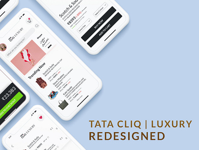 Tata Cliq | Luxury Redesigned, UI/UX branding design interactive design prototype ui uiux