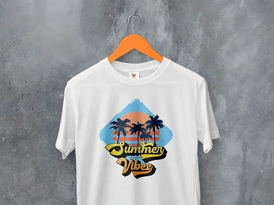 Summer Vibes - T-shirt Design coconut coconut tree cool custom custom design design fashion graphic design graphic tshirt playoff retro sticker mule summer summer vibes sun t shirt tshirt typography vibe