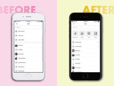 Create a new (announcement, channel, group) UI - Before & After announcement app design before and after channel chat create new group chat ux ui design