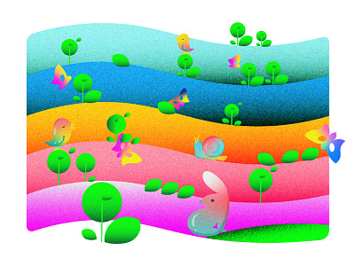 Dribbble Nature Colored branding digital digital art graphic design illustrator minimalist nature illustration promotional uiux design