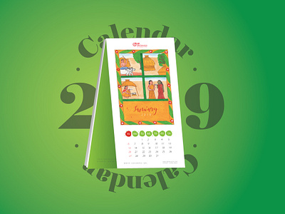 Calendar 2019 branding calendar calendar 2019 design graphic design illustration illustrator promotional ui ux vector