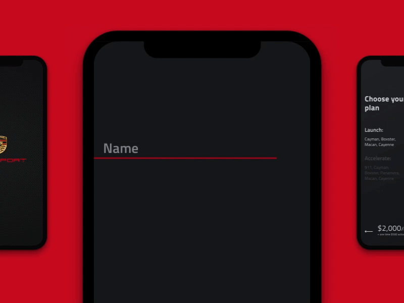Porsche Passport | Registration Screen app porsche registration ui ux