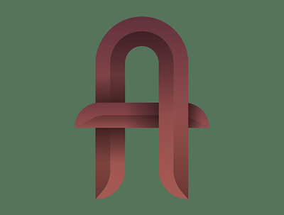 A (for Alphabet) gradient illustrator lettering