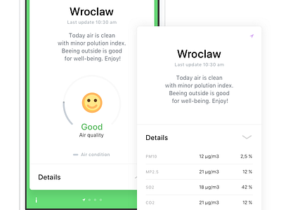 iOS - air quality app @2x app card clean flat interface ios iphone light mobile simple ui