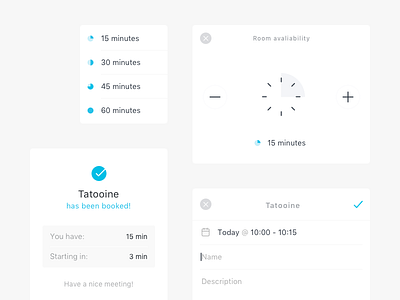 Roomee iOS room booking app @2x app card clean flat interface ios iphone light mobile simple ui