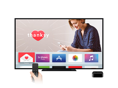 Thanksy apple tvOS app app apple heart love simple tv tvos ui