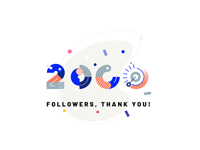 2000 Followers, Thank you! 2000 2k abstract blocks followers illustration minimal thanks