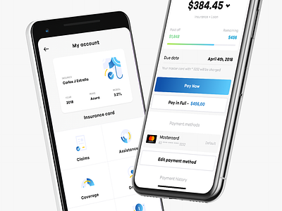 Insurance card / payment screen android card icons insurance ios payment ui ui app ux