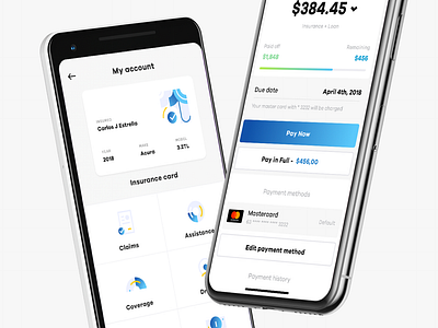 Insurance card / payment screen