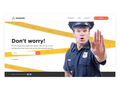 Don't worry | 404 error page 404 404 error 404 error page clean concept fun help police policeman stop