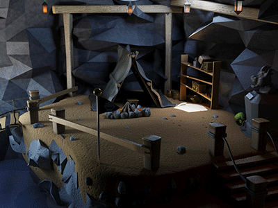 The Cave Bowser - college work 3d 3ds max cartoon cave gif