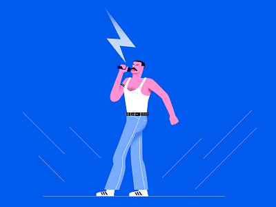 freddiemercury character characterdesign design dribbble dribbbleshot gfxmob graphicdesign illustration illustrator minimal minimaldesign music singer uibanner vector