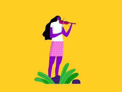 Violinist adobe character characterdesign dailyillustration design designer dribbble dribbbleshot graphicdesign illustration illustrator minimal minimaldesign photoshop ui uibanner ux designer vector