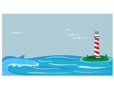 lighthouse graphic lighthouse sea skay tre wave