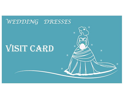 WEDDING DRESS VISIT blue logo style visit card wedding