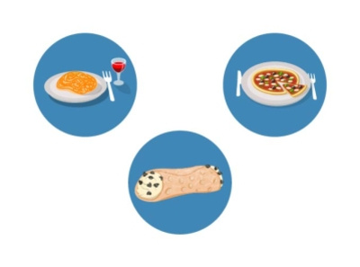 Italy restorant icon blue food graphic light logo pasta pizza