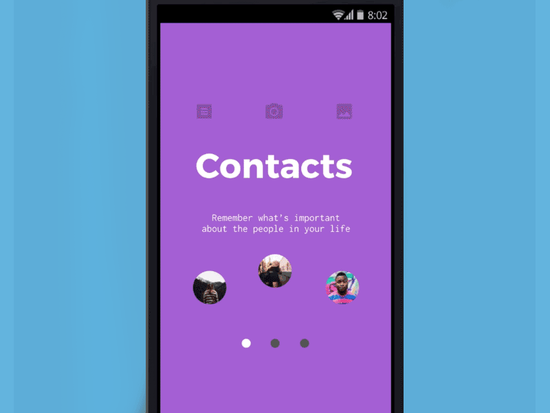 Contacts Onboarding onboarding ui ux