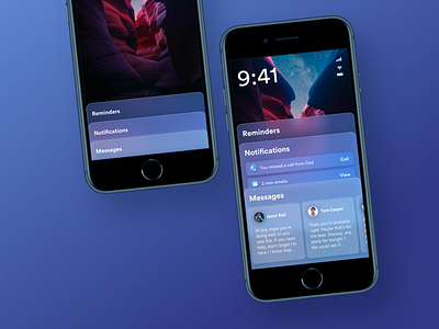 iOS Lockscreen Redesign 3d clean color design glass minimalism neue neumorphism ui ux