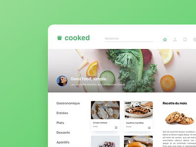 Cooking Website clean color design homepage minimalism minimalist network social ui user ux website