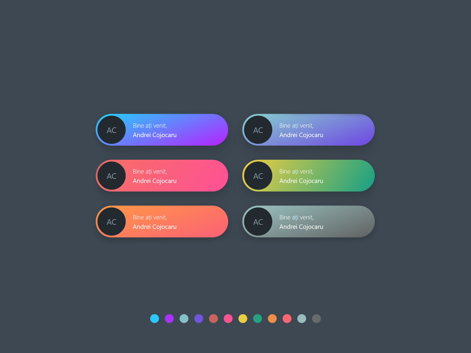 Welcome pills with gradients by Andrei Cojocaru on Dribbble