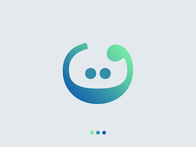 C as a Robot blue clean design face gradient green ilustration logo photoshop robot vector