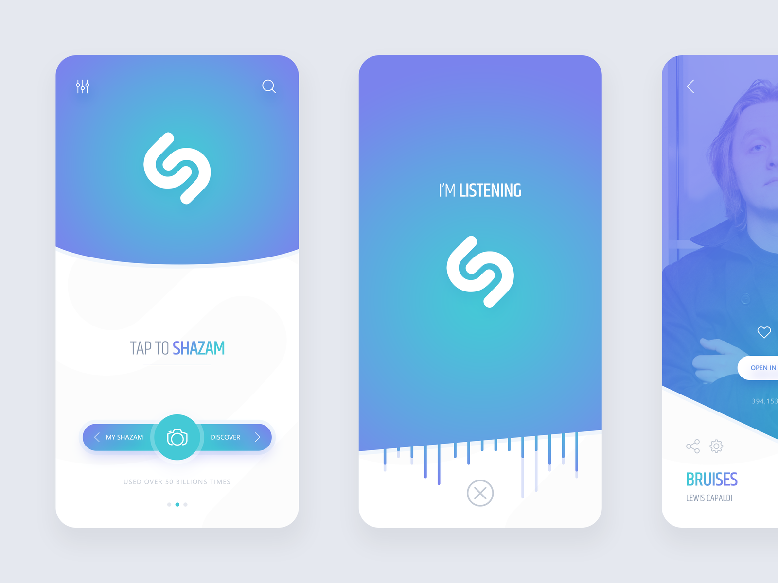 Shazam App Redesign by Andrei Cojocaru on Dribbble