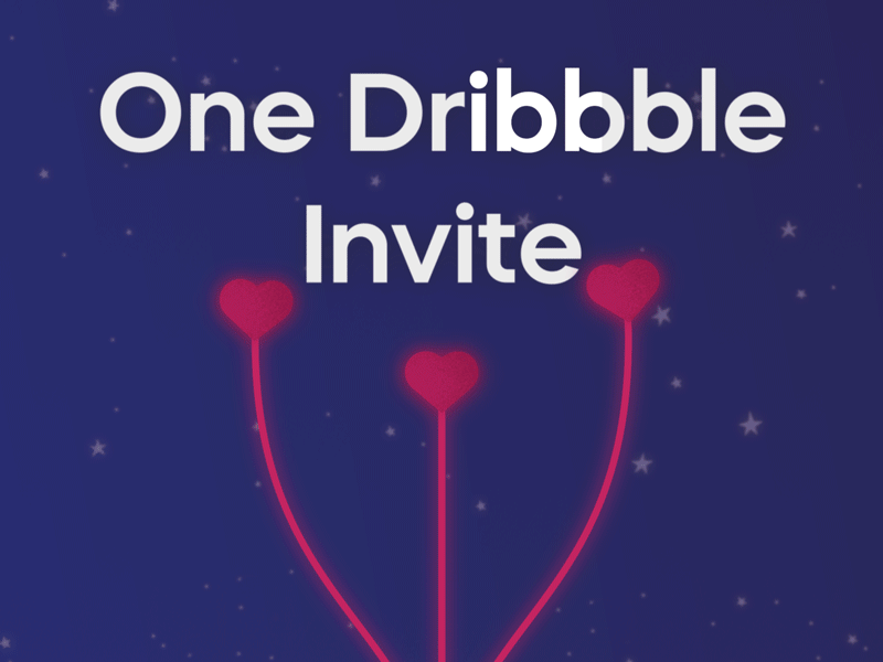 One (1) Dribbble invite! animated gif animation challenge dribbble dribbble invite driving glow gradient heart invite invite giveaway lines love sky valentine