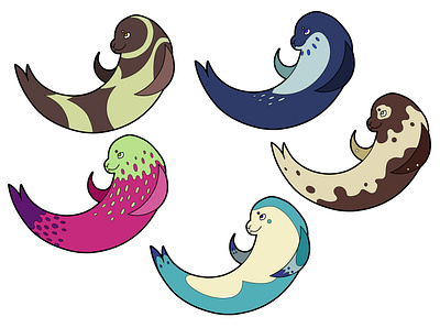 Sanity Seals animals art colouringbook colouringbook free fun illustration seals