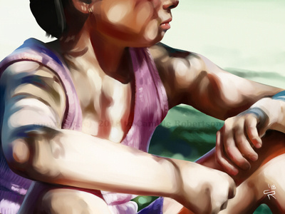 Summer's End portrait painting summer