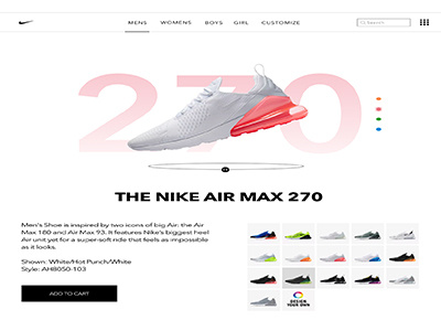 Nike AirMax 270 Landing graphic design illustrator nike photoshop sketch sneakers ui ux web design