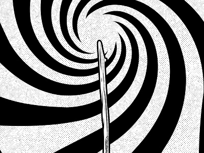 CMA Wonderball Tarot Card black and white design illustration op art tarot card