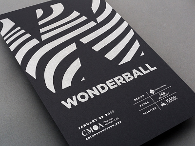 CMA Wonderball 2017 - Letterpress Poster branding letterpress op art poster poster design print design