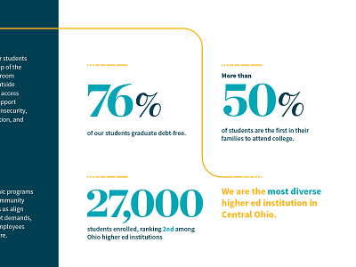 Columbus State Foundation Collateral fundraising higher ed layout ligature print design typography