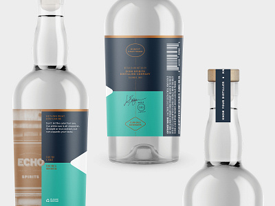 Echo Spirits Distilling Label Design bottle design distillery distilling label design labels liquor package design packaging rum spirits