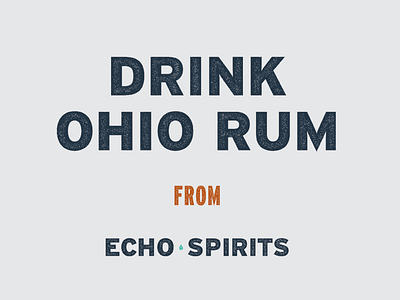 Echo Spirits merchandise apparel branding distillery screen print typography