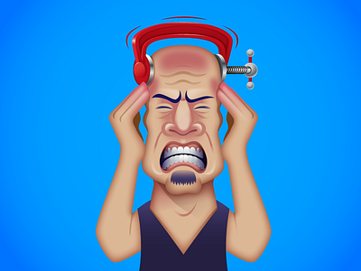 Pharmacy series - Migraine headache illustration illustrator man stylized