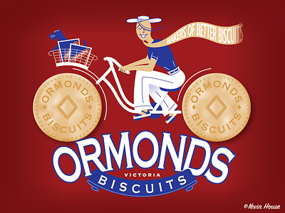 Ormonds Biscuits Victoria food illustration illustrator kevincreative poster red retro vector vintage
