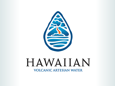 Kevincreative - Hawaiian Volcanic Artesian Water hawaii logo logo design ocean volcano water
