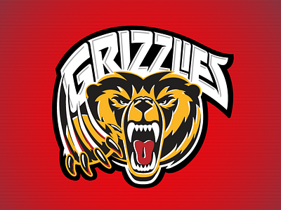 Kevincreative - Grizzlies Hockey logo bear gold grizzly hockey logo logo design red sports